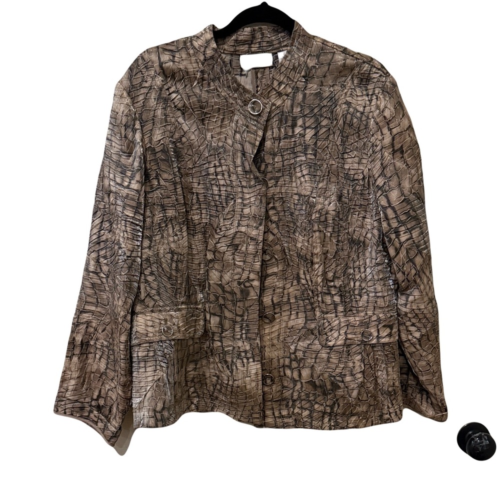 Chicos faux reptile skin lightweight jacket, blazer, size 3, XL - Picture 2 of 7